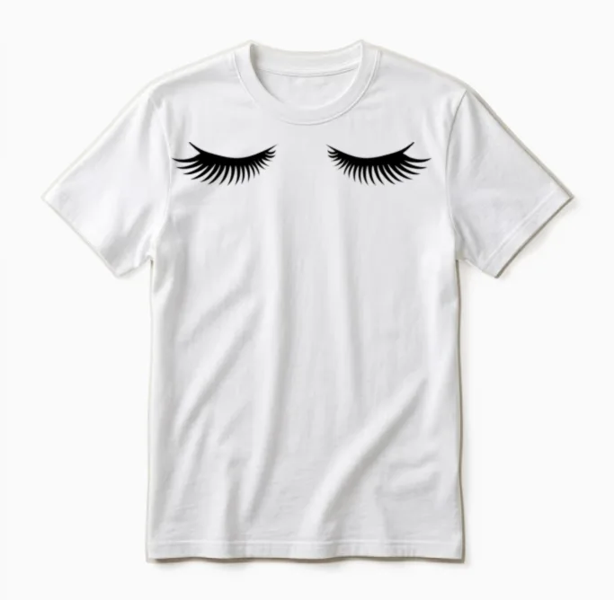 Eyelashes Mascara Funny Unisex T-Shirt in White