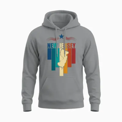 New Jersey Retro Unisex Hoodie - Sport Grey
