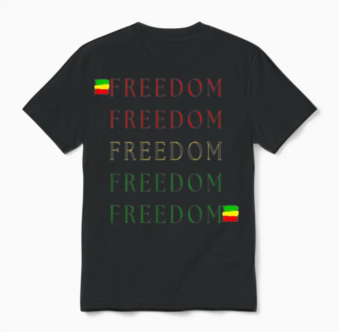 Freedom Art Patriotic & 4th of July Gift Unisex T-Shirt in Black