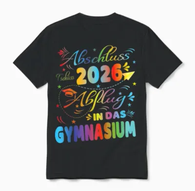 Schulkind Abschluss Grundschule 2026 Einschulung Gymnasium Unisex T-Shirt - Black