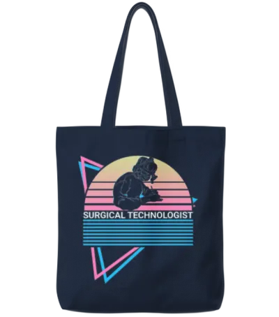 Surgical Technologist Retro Tote Bags - Navy