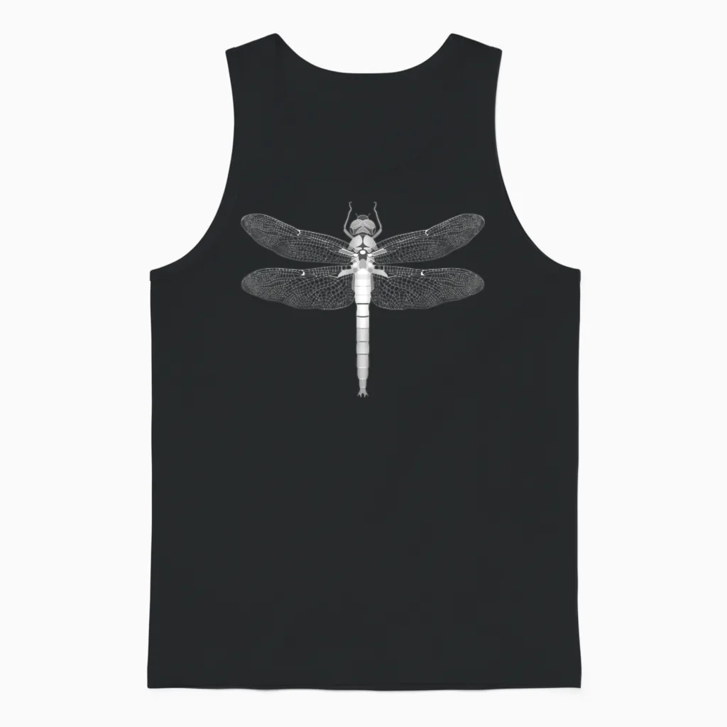 Dragonfly Insect Motif Wings Insects Dragonflies Unisex Tank Top in Black