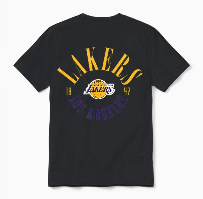 Official Nba Los Angeles Lakers T-Shirt Range Unisex T-Shirt in Black