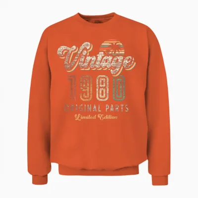 Vintage 1980 Limited Edition 45th Anniversary Palm Retro Unisex Sweatshirt - Orange