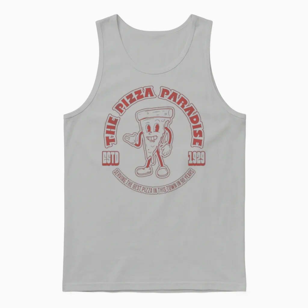 Funny Pizza Unisex Tank Top in Ash