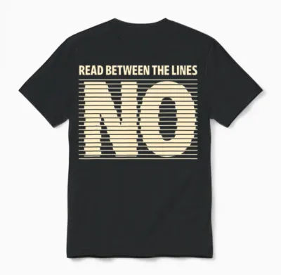 Read Between the Lines - Hidden Message Design Unisex T-Shirt - Black