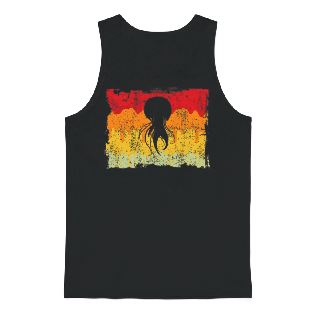 Jellyfish Retro Unisex Tank Top - Black