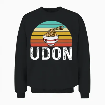 Retro Udon Noodles Unisex Sweatshirt - Black