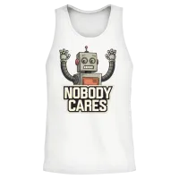 Quotes Nobody Cares — Cars & Muscle Gift Unisex Tank Top - White – 2