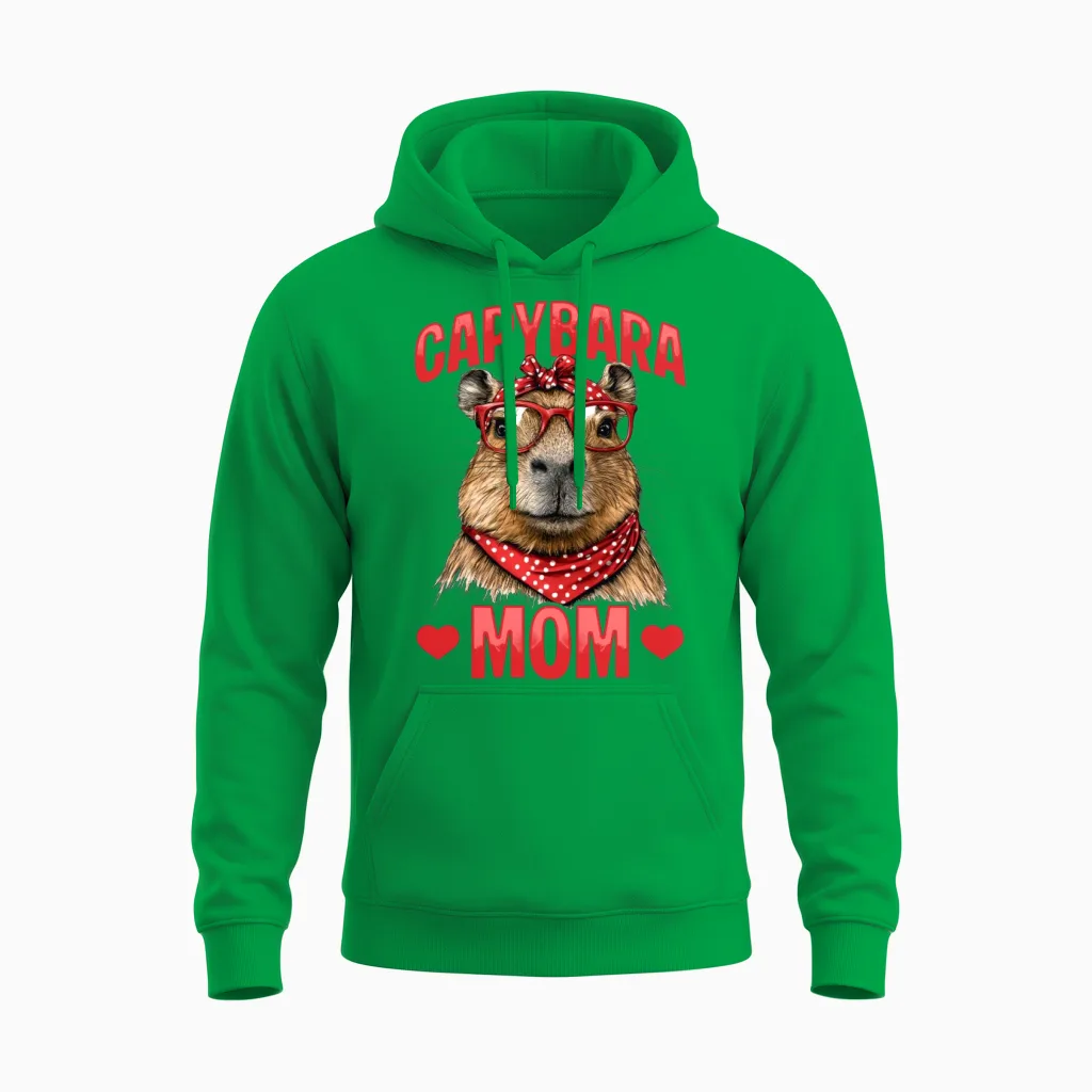 Funny Capybara Dad Unisex Hoodie in Irish Green
