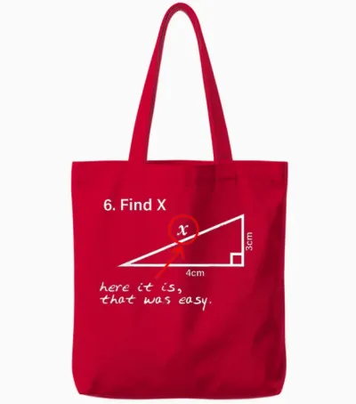 Find X Here It Is That Was Easy Lustiger Mathe-Liebhaber Tote Bags - Red