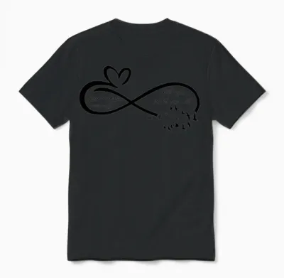 Vintage Memorial Heart Love Sign Grieving Unisex T-Shirt - Black