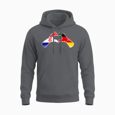 Kroatien Deutschland Flagge - Kroatisch Deutsches Herz Unisex Hoodie - Charcoal