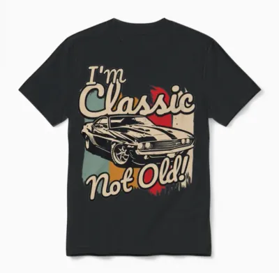 Classic Car Graphic Funny Shirt | Cool Nostalgia T Unisex T-Shirt - Black