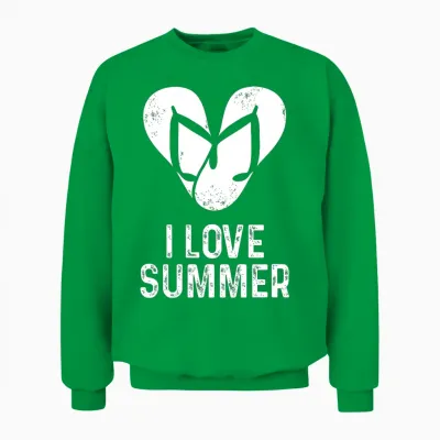 Tongs Blanches En Forme De Cœur I Love Summer Pour Hommes, Femmes, Enfants T-Shirt Haut De Gamme Unisex Sweatshirt - Irish Green