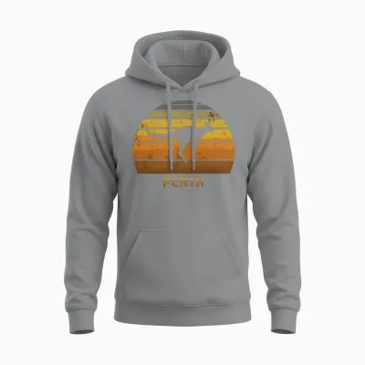 Retro Kangaroo Perth Australia Unisex Hoodie - Sport Grey