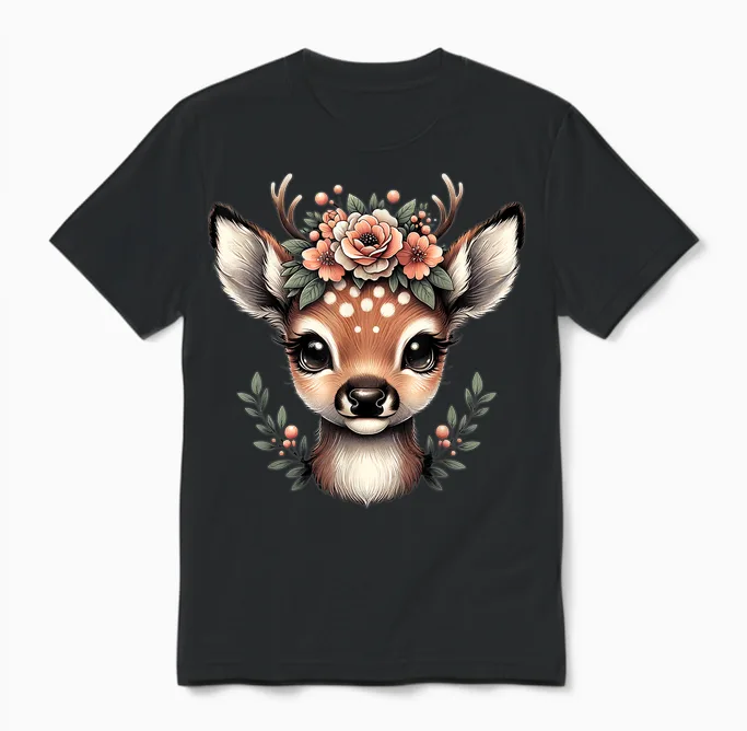 Reindeer Deer Costume Shirt Dirndl Deer T-Shirt Women's Costume T-Shirt, Black, S Unisex T-Shirt in Black