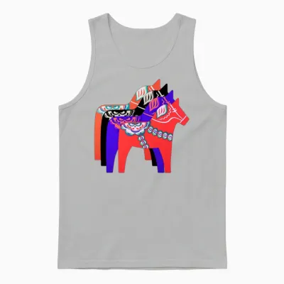 Dalarna Horse Unisex Tank Top - Ash
