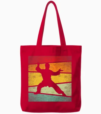 Mma Retro Tote Bags - Red