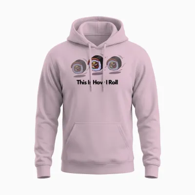 Kawaii Sushi Roll Trio Unisex Hoodie - Light Pink