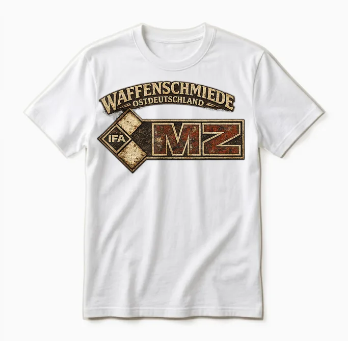 Simson Mz Ifa Ostdeutschland Retro Motorrad Kult Motiv Ddr Unisex T-Shirt in White