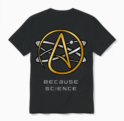 Freethinker Atheist Agnostic Science Symbol Design Unisex T-Shirt - Black