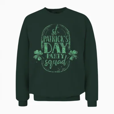 St Patrick's Day Party Squad Green Birthday St Patricks Day Unisex Sweatshirt - Forest