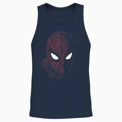 Marvel Spider-Man: Far from Home Close Up T-Shirt Small Unisex Tank Top - Navy