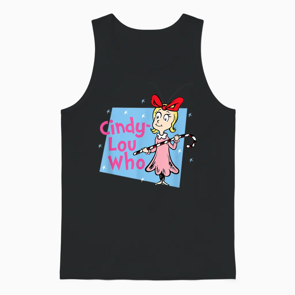Dr. Seuss Cindy-Lou Who Unisex Tank Top in Black