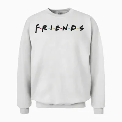 Friends Official Logo as Embroidery Design Unisex Sweatshirt - White