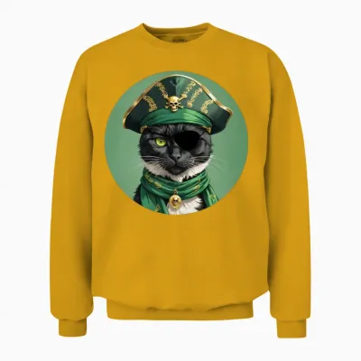 Pirate Cat Unisex Sweatshirt - Gold