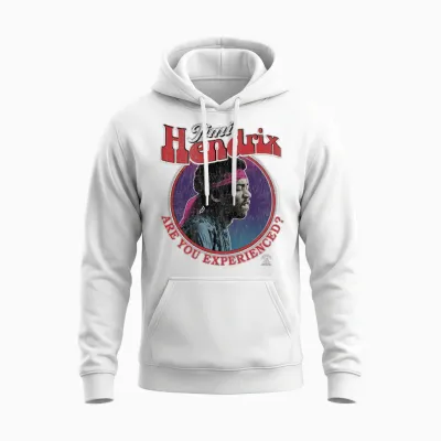 Offizielles Jimi Hendrix Are You Experienced Retro Rock Langarmshirt Unisex Hoodie - White
