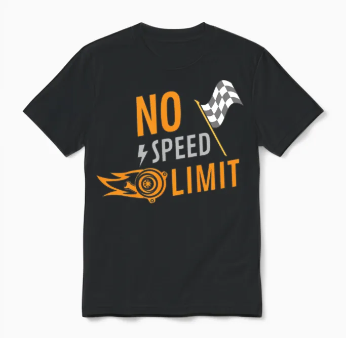 No Speed Limit Unisex T-Shirt in Black