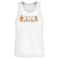 Cute Woodland Animals Happy Fall Y'all Unisex Tank Top - White – 2