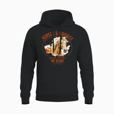 Horses Und Whiskey Unisex Hoodie - Black