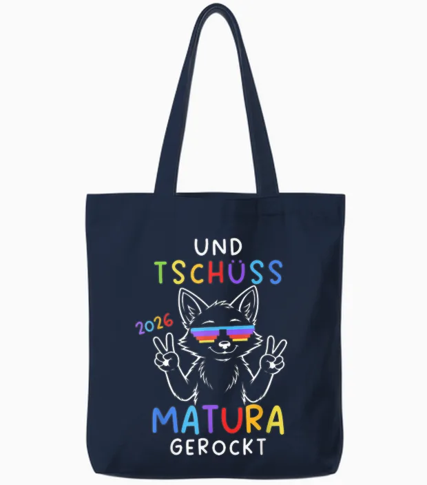 Und Tschüss Matura Gerockt Fuchs 2026 Abschluss Matura Tote Bags in Navy