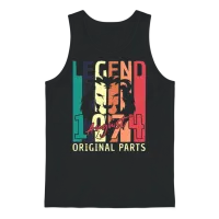 1974 August Retro Unisex Tank Top - Black – 1