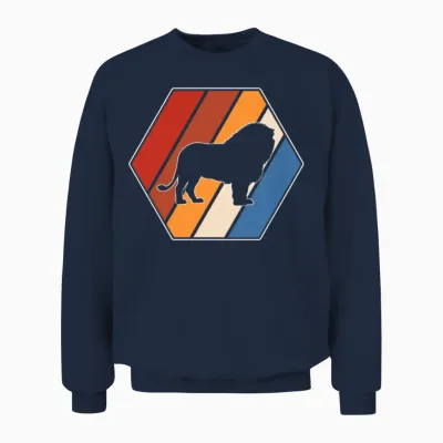 Lion Retro Unisex Sweatshirt - Navy