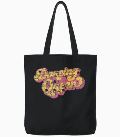 Dancing Queen Shirt Vintage Dancing 70s Tote Bags - Black
