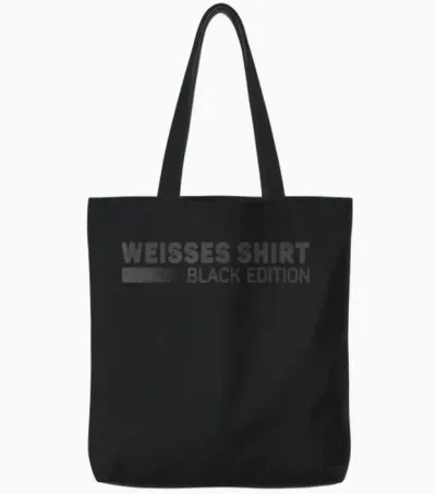 White Shirt Black Edition Funny Slogan T-Shirt, Black Tote Bags - Black