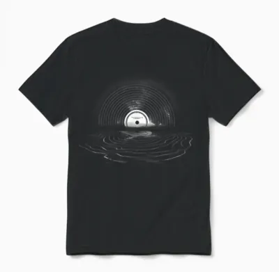 Vinyl Music Vinyl Moon Vinyl Record Lovers Collectors Unisex T-Shirt - Black