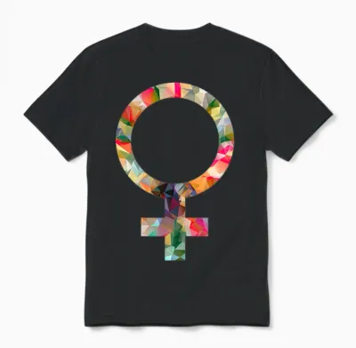 Feminism Symbol Women's Sign Power Statement Unisex T-Shirt - Black