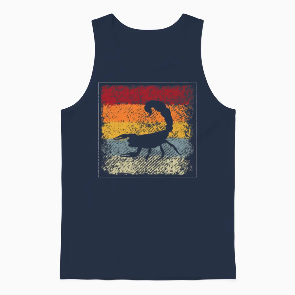 Scorpio Retro Unisex Tank Top in Navy