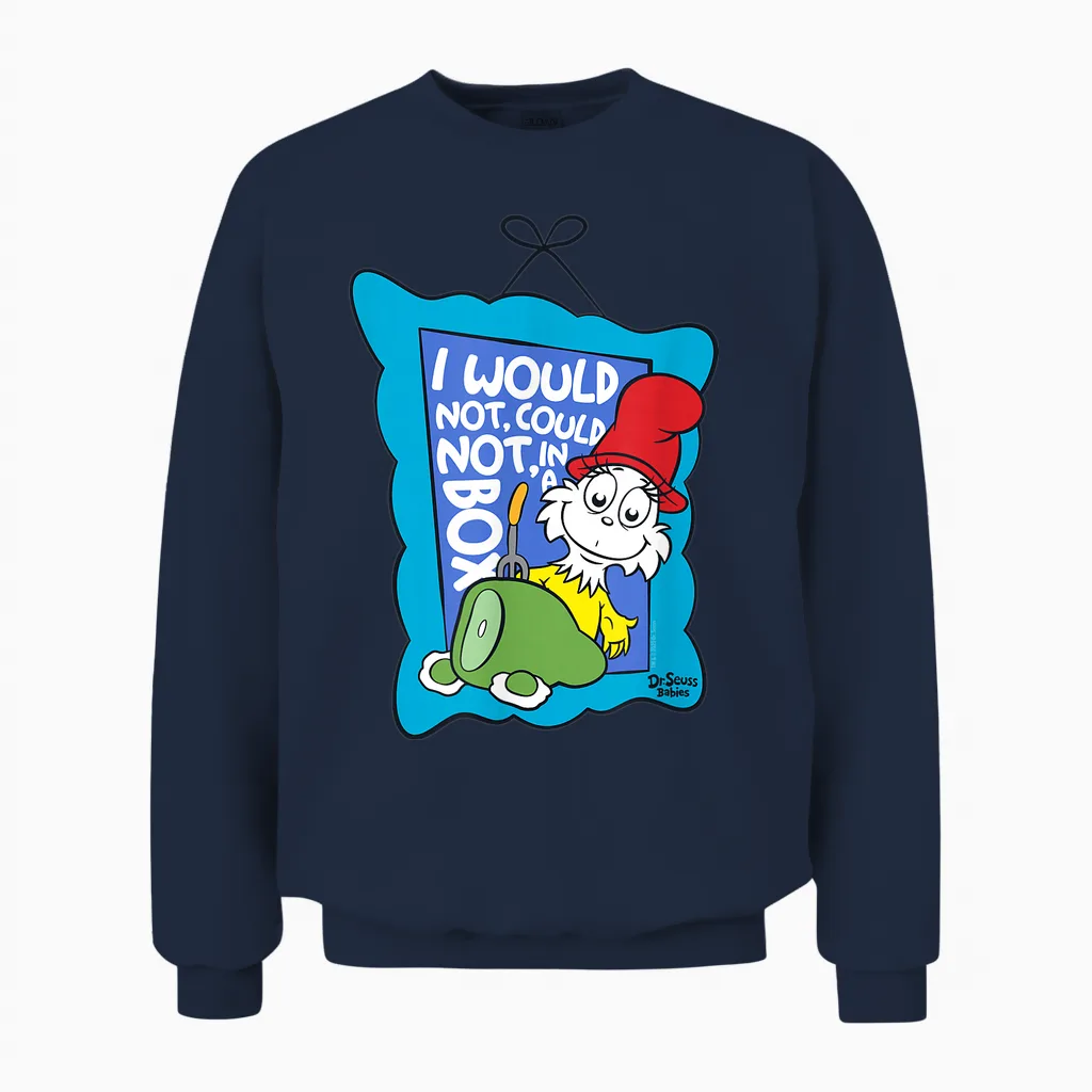 Dr. Seuss Babies Green Eggs & Ham Officially Licensed Unisex Sweatshirt in Navy