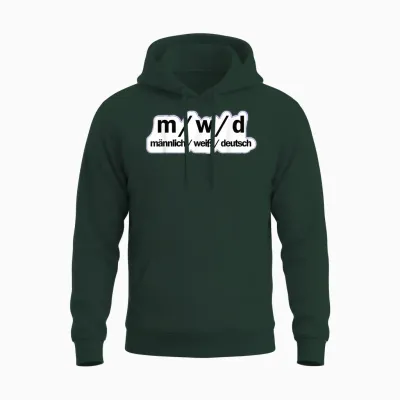 Male / White / German | Political Sayings T-Shirt, Black Unisex Hoodie - Forest