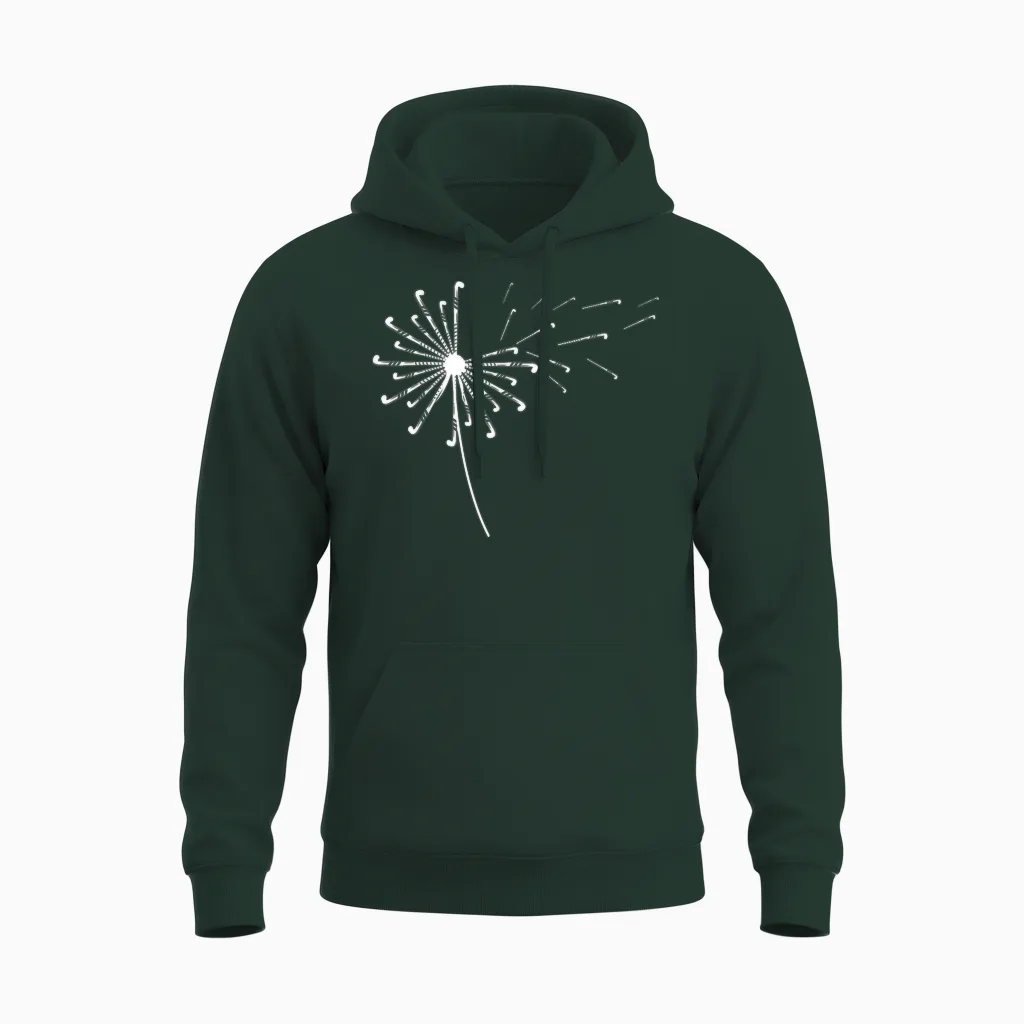 Dandelion Hockey Stick Shirt for Hockey Players Field Hockey T-Shirt, Black Unisex Hoodie in Forest