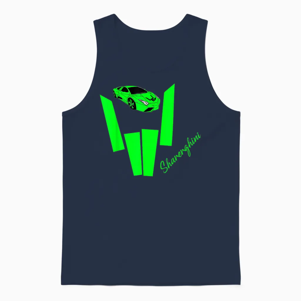 Kids Sharerghini, Sharerghini Birthday Gifts, Shareghini Unisex Tank Top in Navy