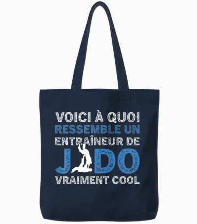 A Judo Coach Really Cool Funny Coach T-Shirt, Black, S Tote Bags - Navy