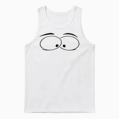 Funny Eyes Unisex Tank Top - White