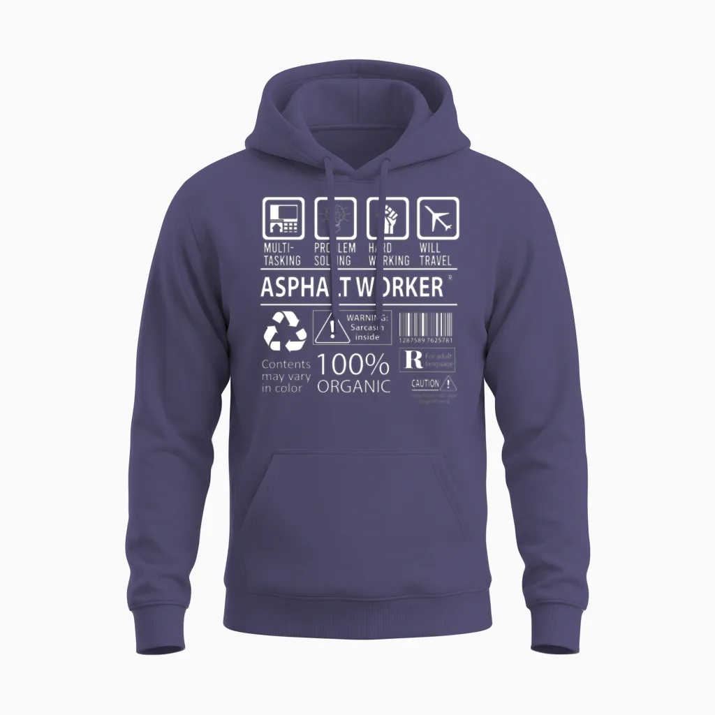 Asphalt Worker T Shirt - Multitasking Job Gift Ite Unisex Hoodie in Heather Sport Dark Navy